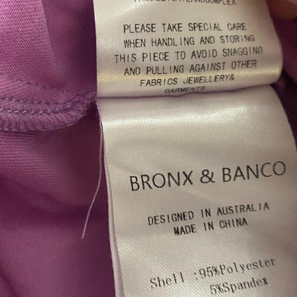 BRONX and BANCO Lavender Metallic Shimmer Long Sleeve Maxi Dress Gown Slit 2 - Picture 8 of 11